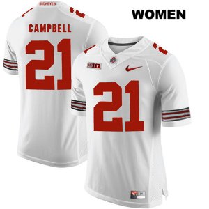 Women's NCAA Ohio State Buckeyes Parris Campbell #21 College Stitched Authentic Nike White Football Jersey NH20I68CY